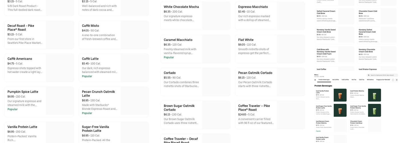 Starbucks Menu