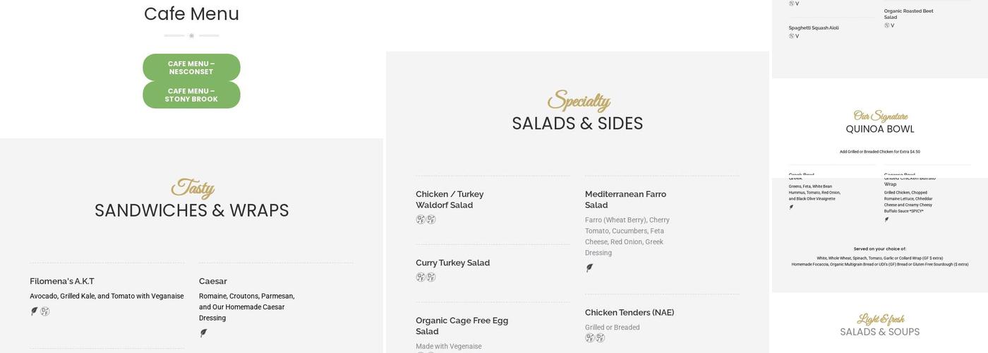 Farm to Table Cafe by Filomena Menu