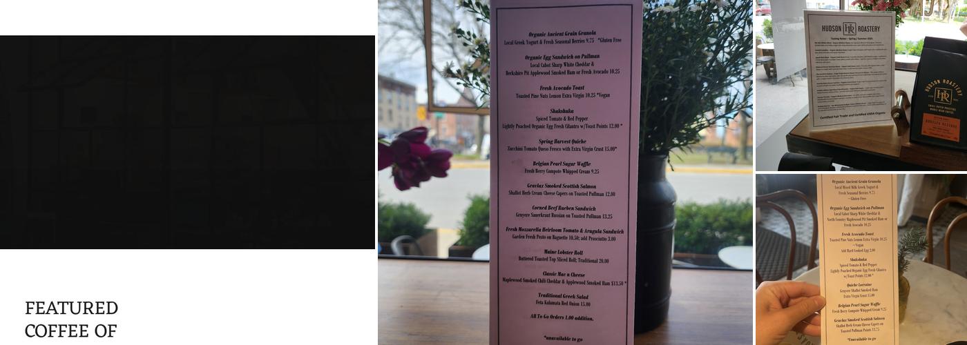 Hudson Roastery Menu