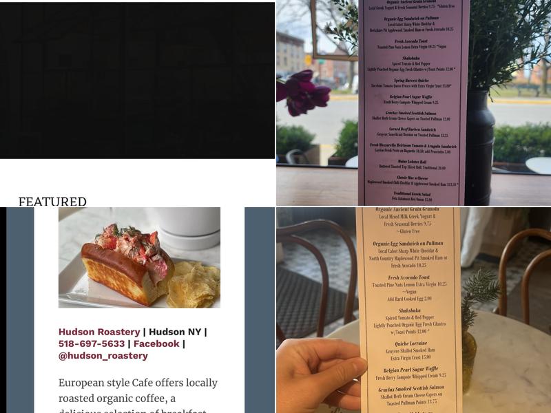 Hudson Roastery Menu