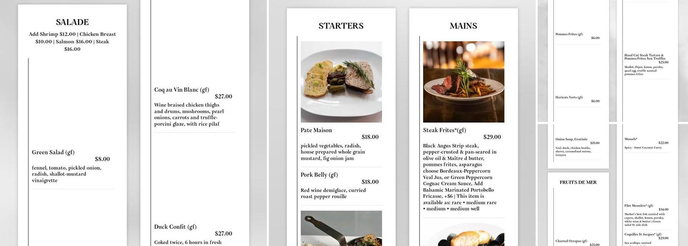 Laperaux, The Journeymanchef's French Bistro Menu