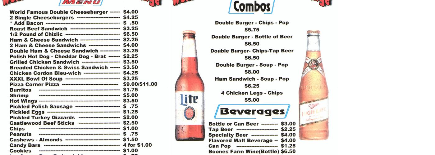 The 19th Hole, Inc. Menu