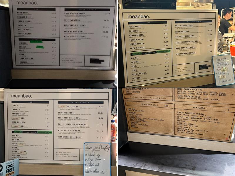 Mean Bao Union Station Menu