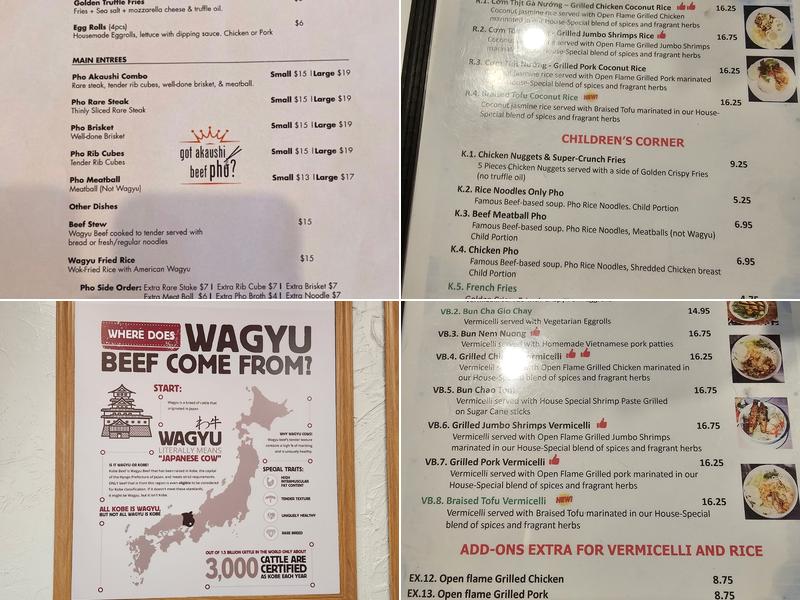 Pho Akaushi Orlando Menu