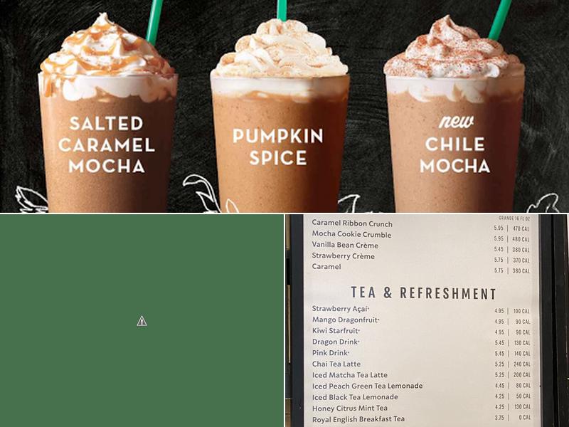 Starbucks Menu