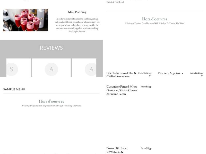 Chef Todd's kitchen Menu