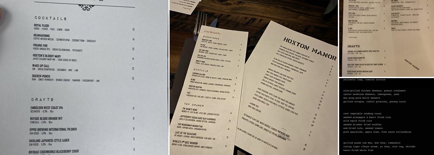 Dolly’s at Hoxton Square Menu