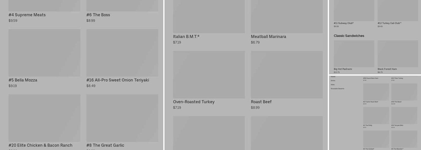 Subway Menu
