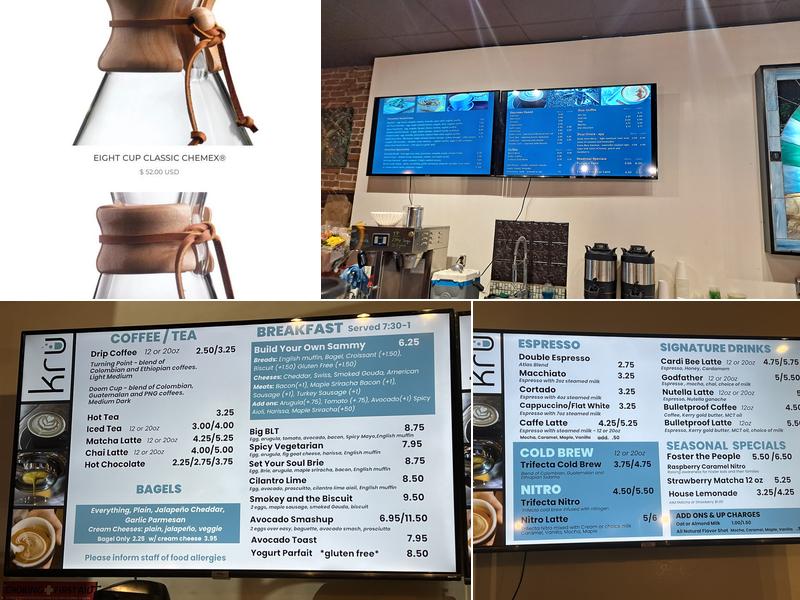 Kru Coffee Menu