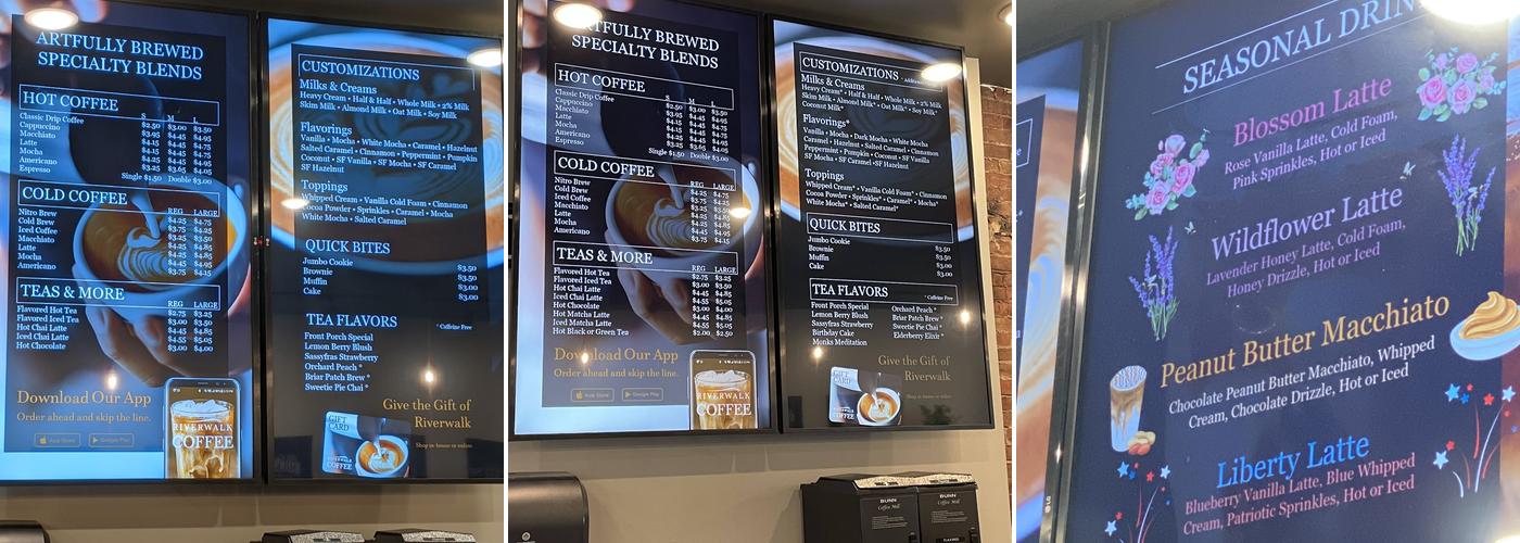 Riverwalk Coffee Roasters Menu
