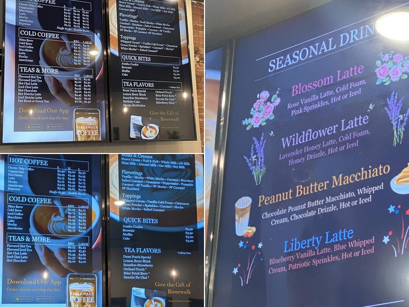 Riverwalk Coffee Roasters Menu