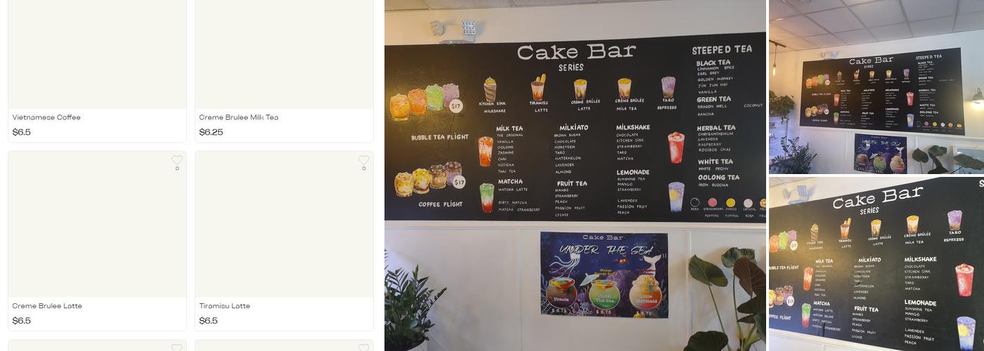 Cake Bar Menu