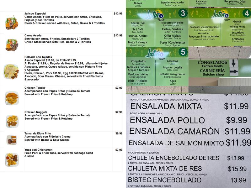 Latino Market Menu