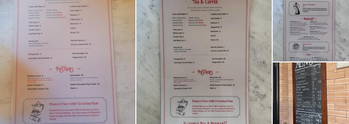 Cafe 140B at Ellerbeck B&B Menu