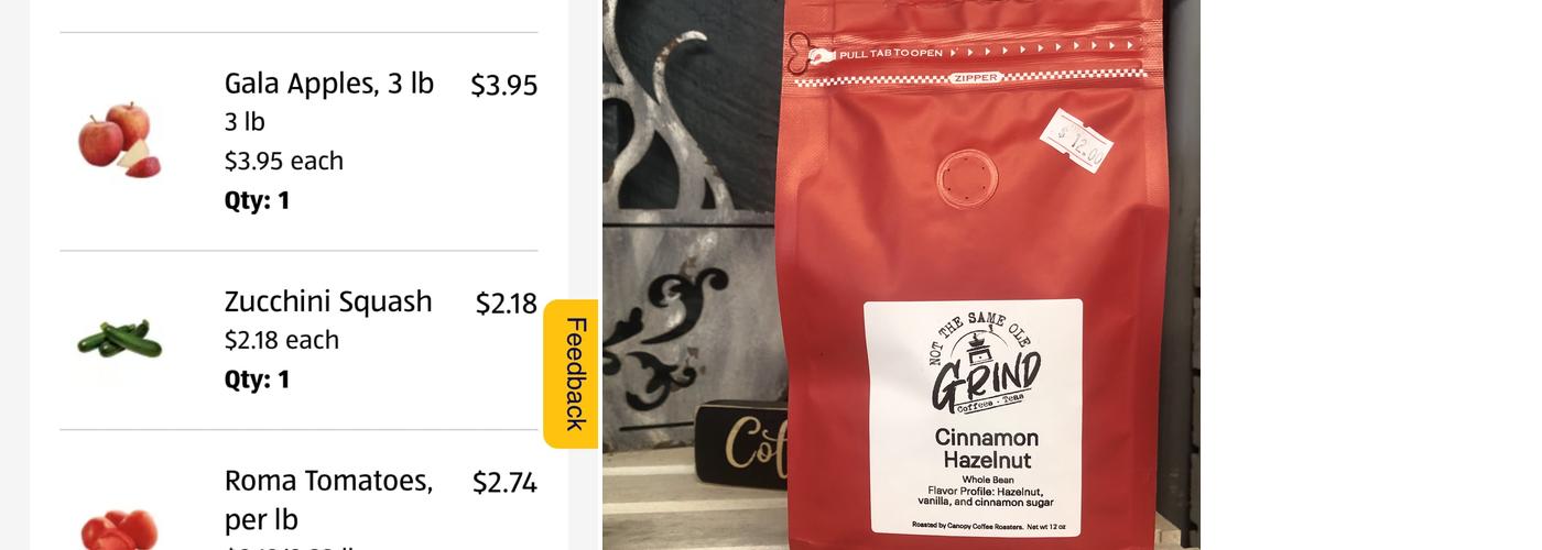 Not The Same Ole Grind Menu