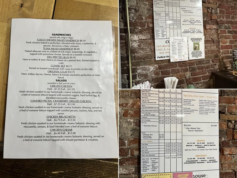 Coco coffeehouse Menu