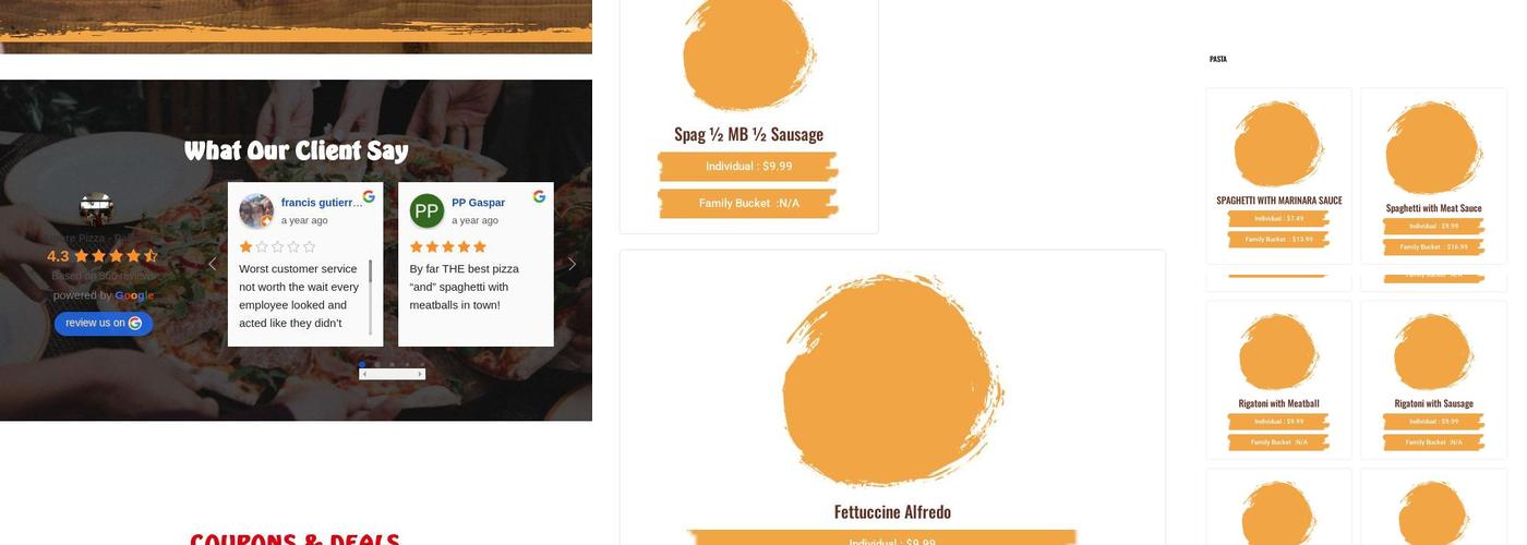 Amore Pizza - Lancaster Menu