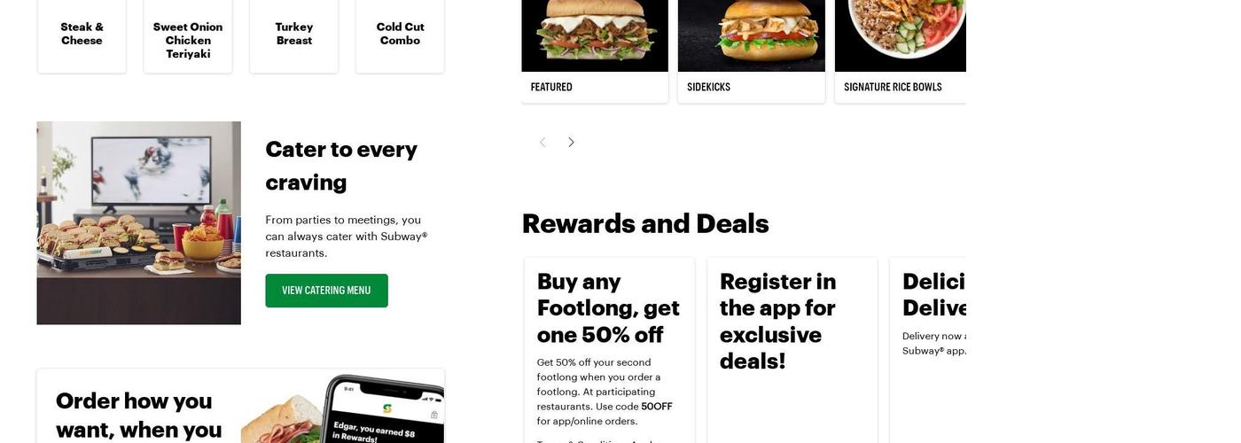Subway Menu
