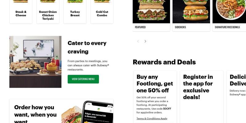 Subway Menu