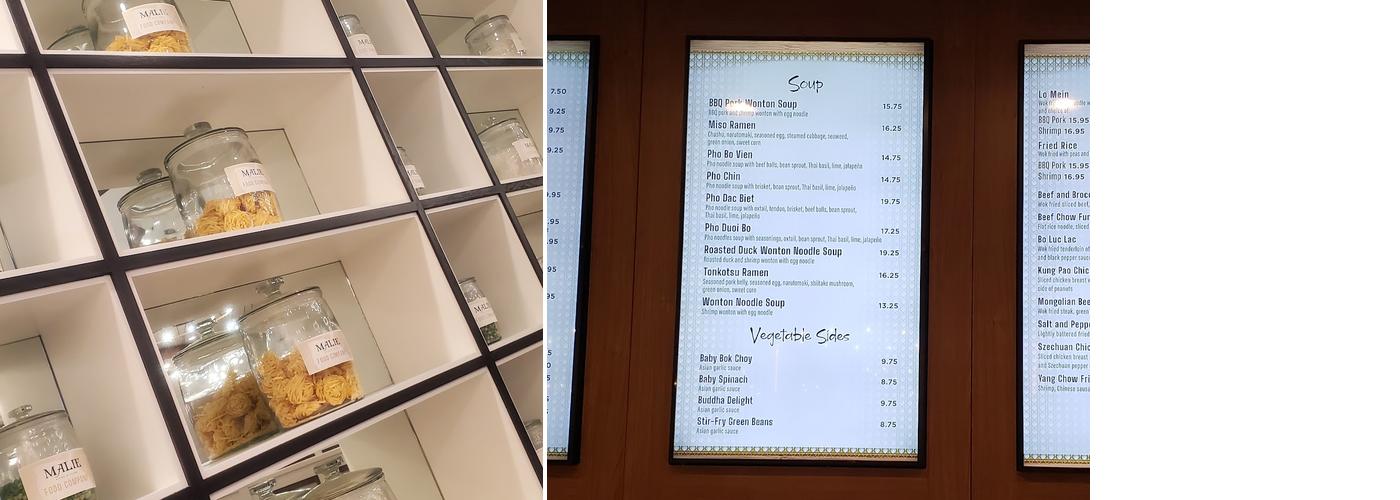 Malie Asian Kitchen Menu