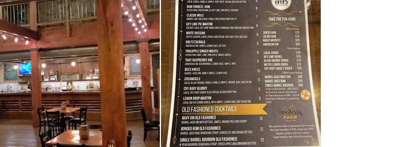 10,000 Drops Craft Distillers Menu