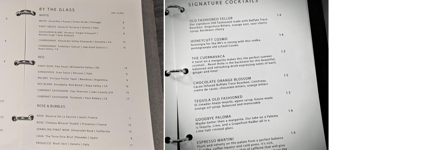 The Long Goodbye Menu