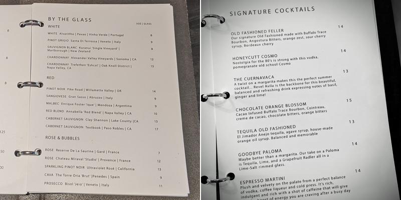 The Long Goodbye Menu