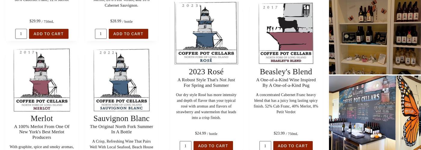 Coffee Pot Cellars Menu