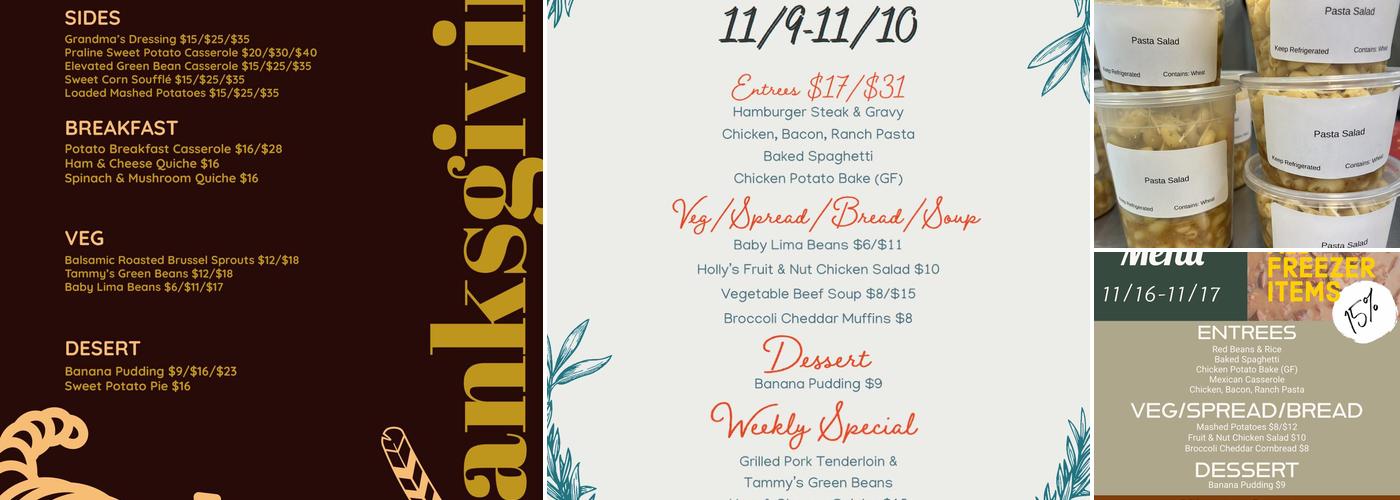 Meals with Purpose Menu