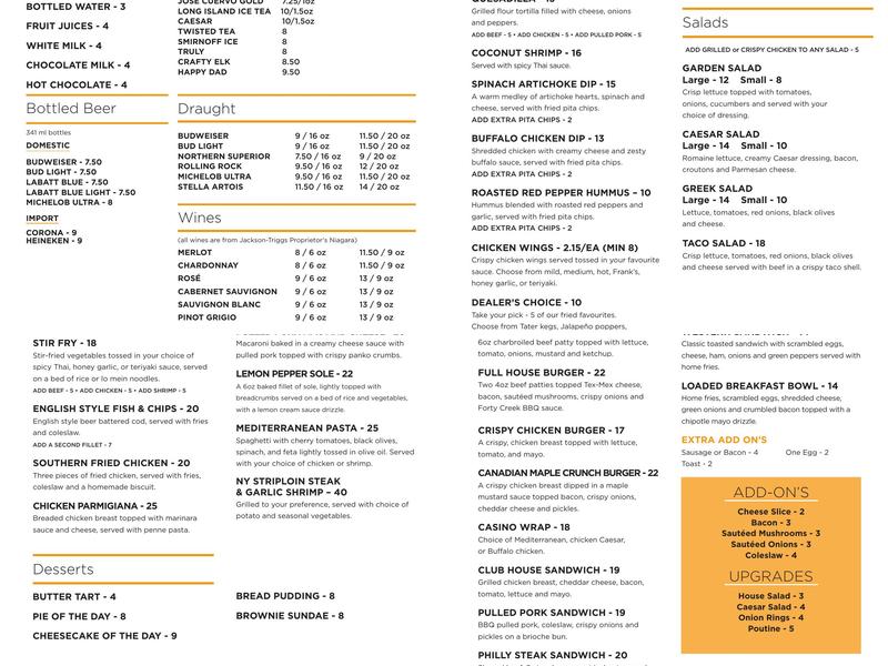 Getaway Restaurant Sault Ste Marie Menu