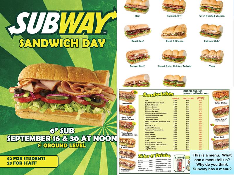 Subway Menu