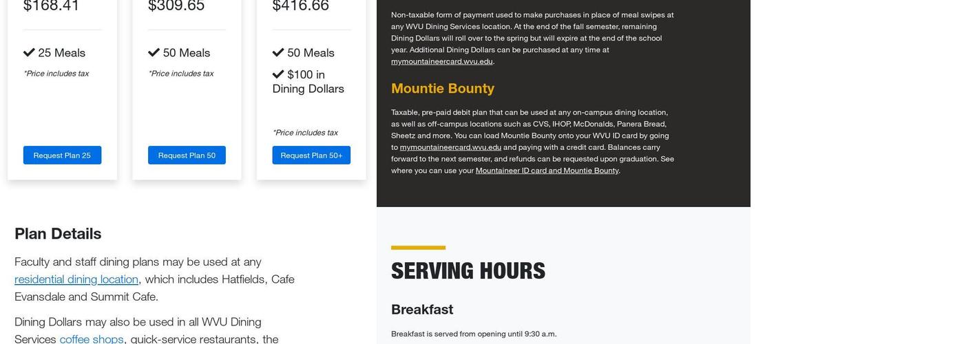 Cafe Evansdale Menu