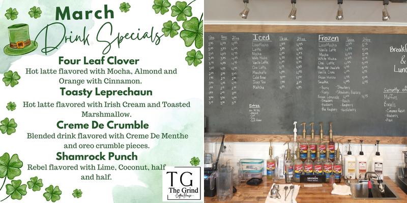 The Grind Coffee Shop Menu