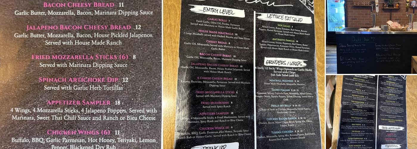 Tilted Pi Pizza Kitchen Menu
