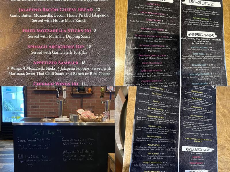 Tilted Pi Pizza Kitchen Menu