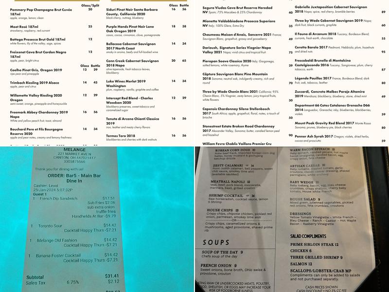 MÉLANGE Menu