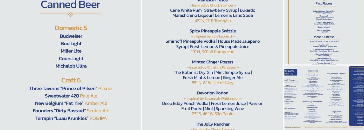 Richland Pointe Restaurant Menu