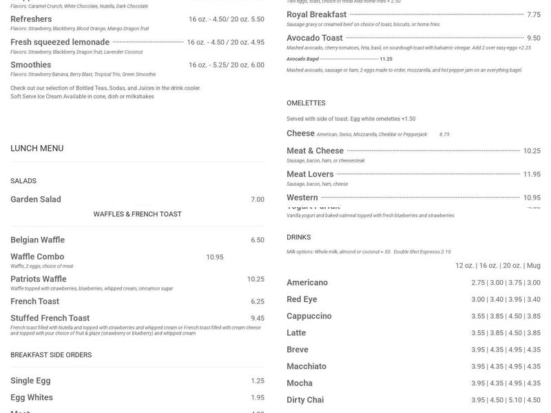 Kingdom Grounds Cafe Menu