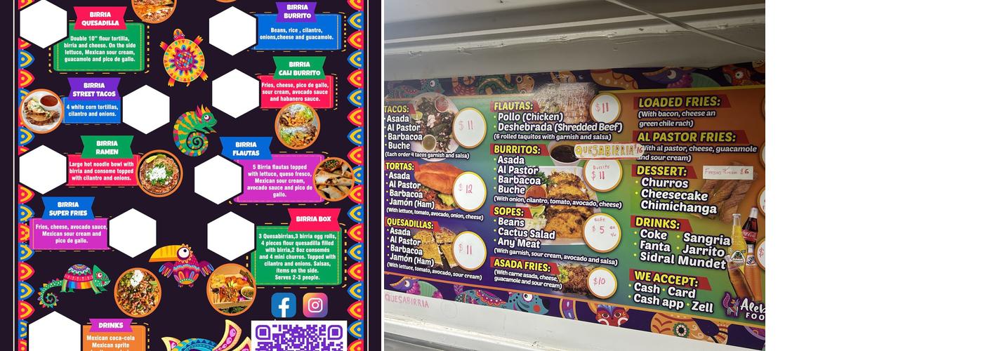 Alebrijes Menu