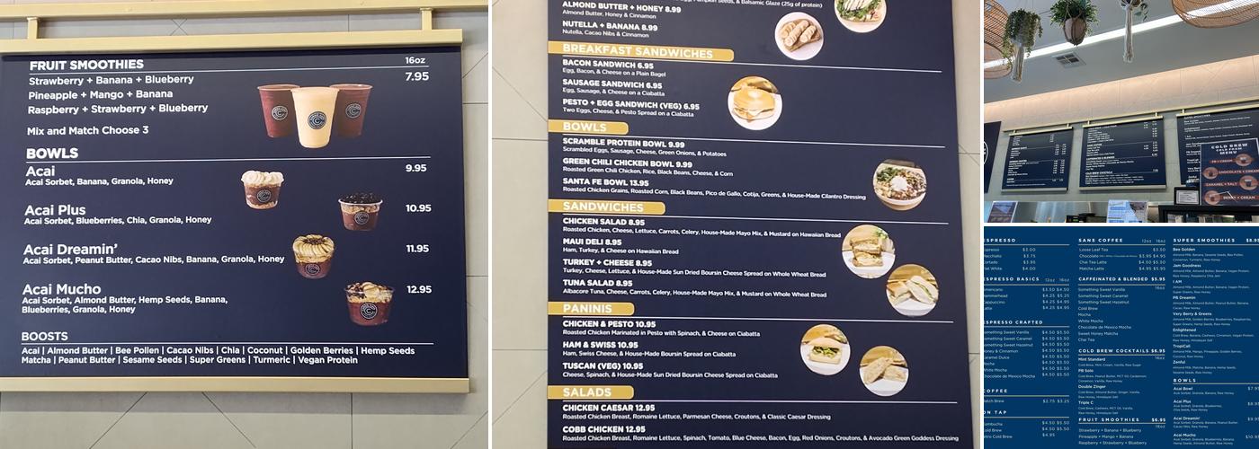 Cargo Cafe - Centerside Menu