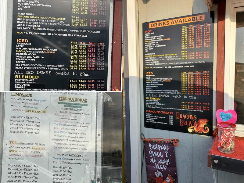 Dragon's Brew Menu