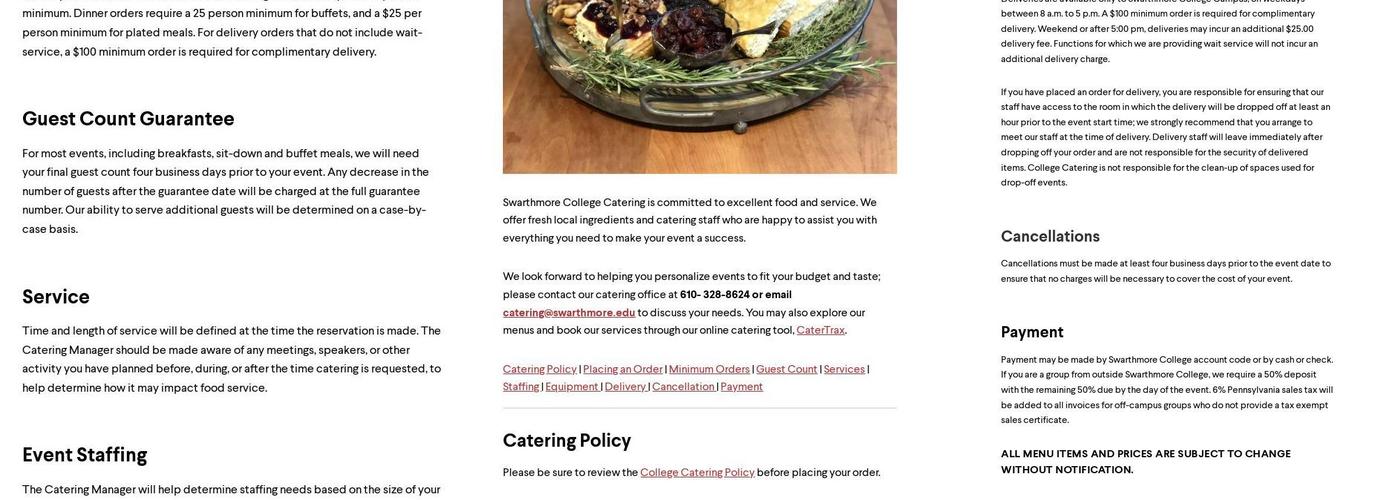 Science Center Cafe Menu