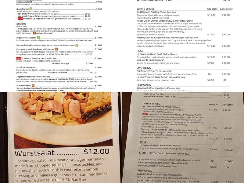 KANTINE Biergarten Wine Bar Eatery Menu