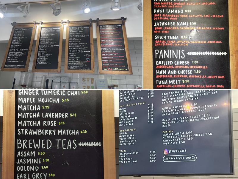 Sippy Cafe Menu