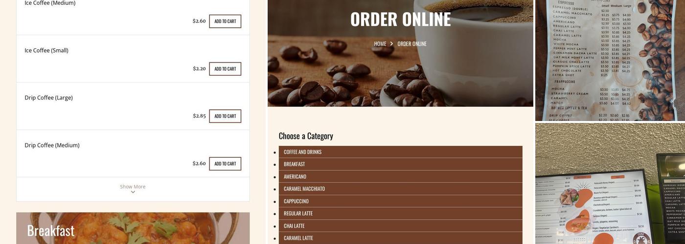 Dire Coffee Menu