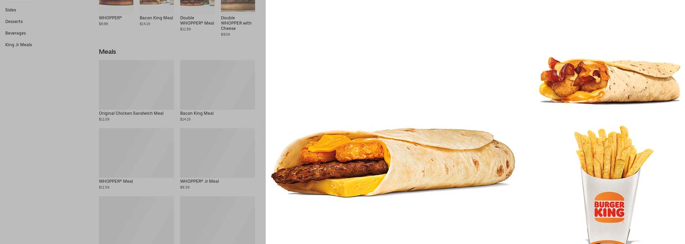 Burger King Menu