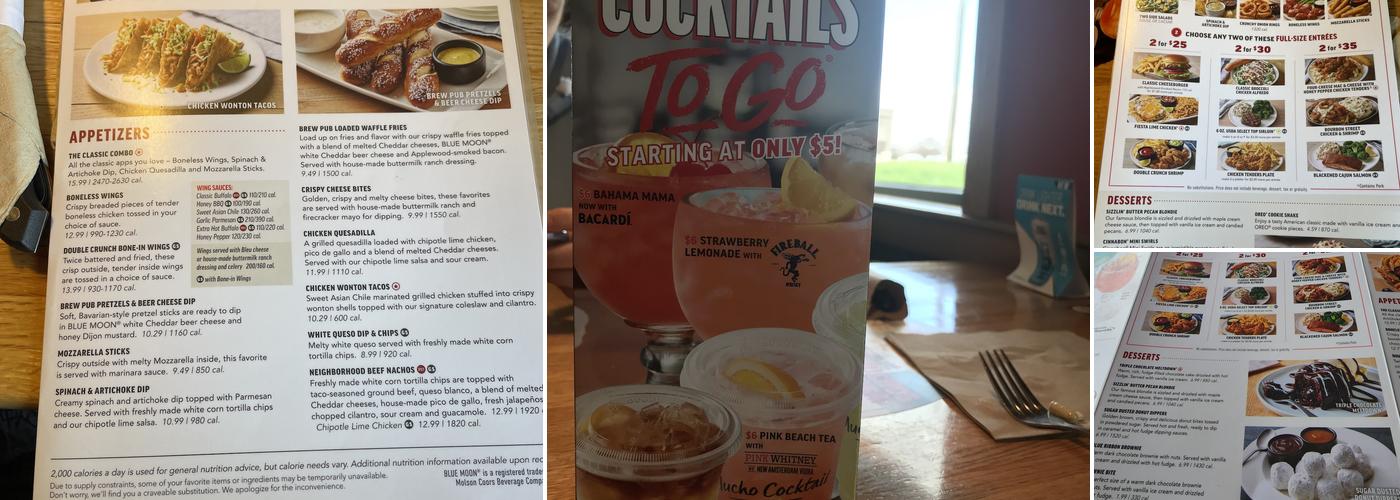 Applebee's Grill + Bar Menu