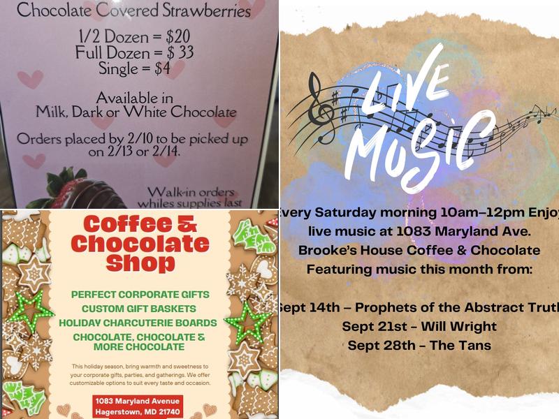 Brooke's House Coffee and Chocolate Menu