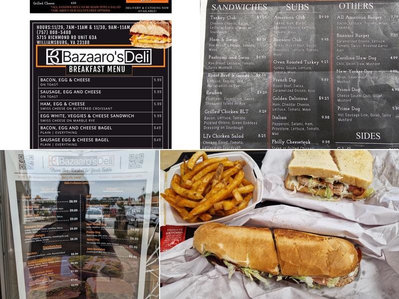 Bazaaros Deli Menu