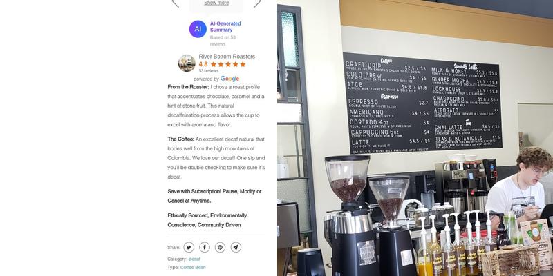 River Bottom Roasters Menu